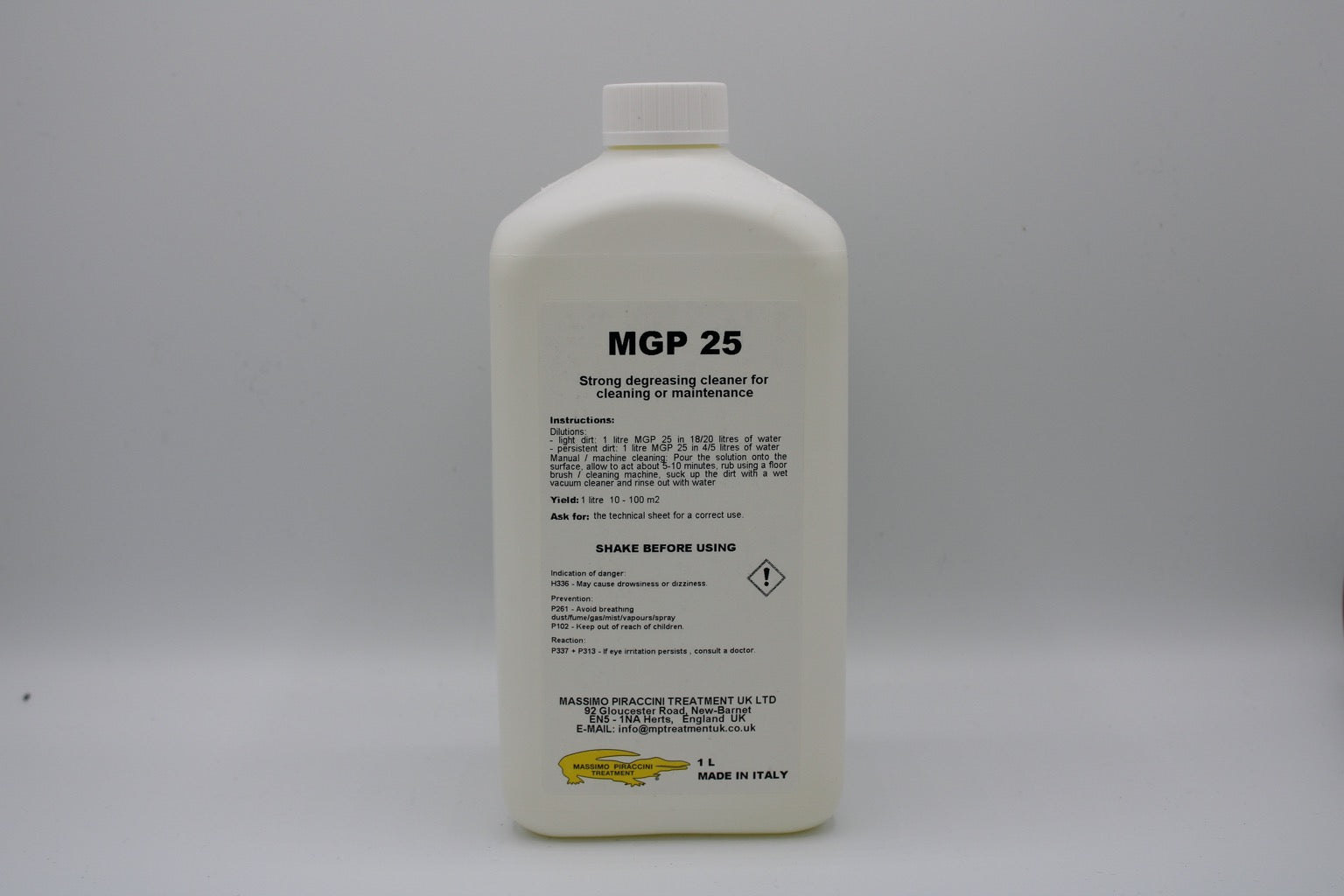 MGP 25 - Degreasing cleaner for ordinary or maintenance cleaning. SOLVENT AND ACID FREE
