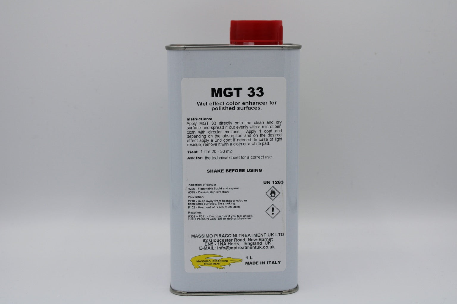 MGT 33 - Colour enhancer with wet effect, stain resistant, concentrated, and specific for polished surfaces