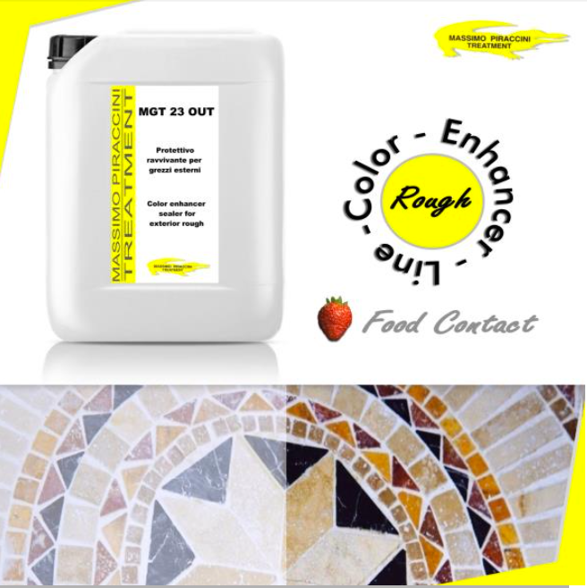 MGT 23 OUT - Colour enhancer with wet effect for outdoor and indoor, stain resistant, concentrated, and specific for matt or absorbing surfaces